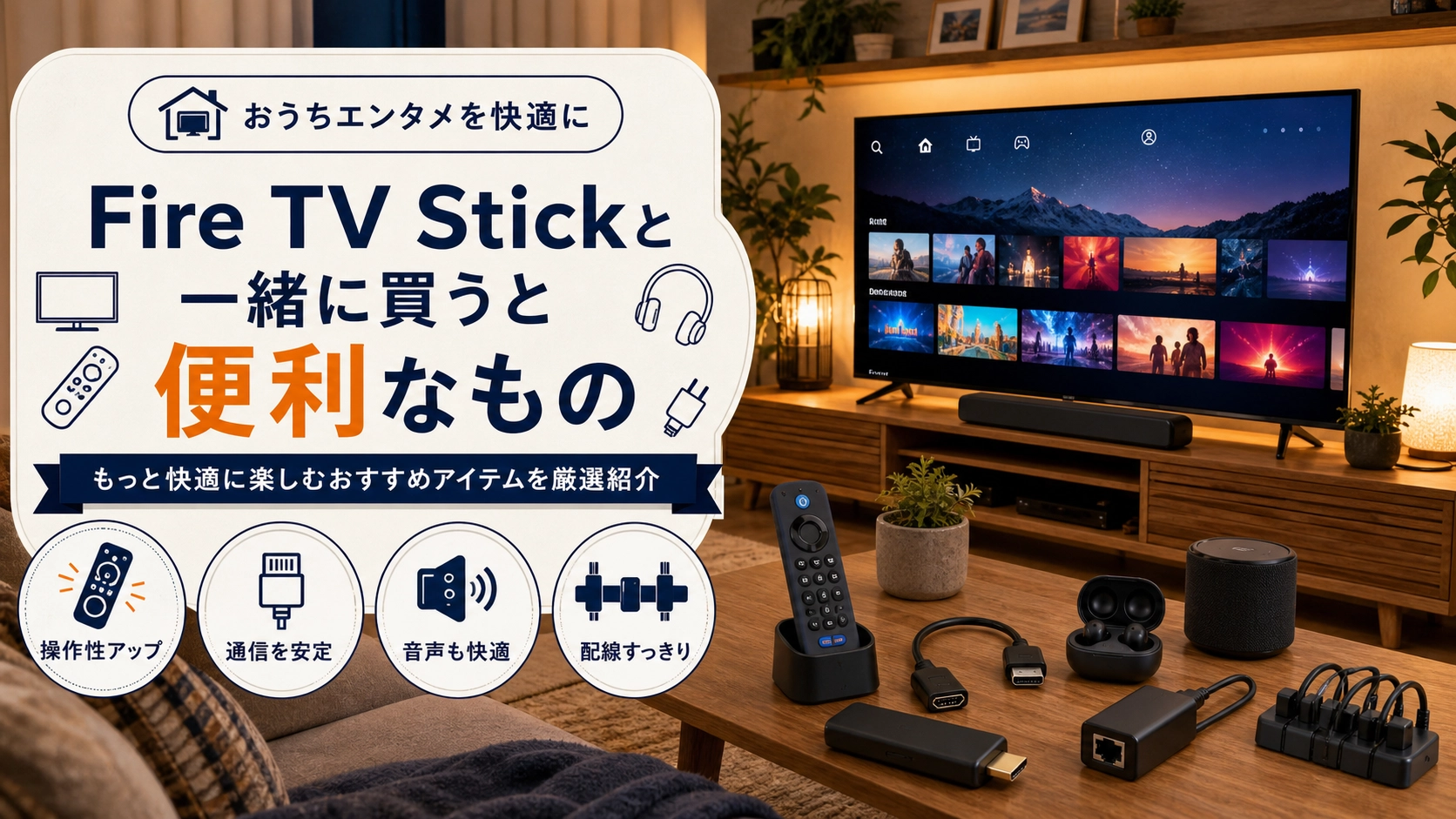 Fire TV Stickと一緒に買うと便利なもの｜動画視聴を快適にする周辺グッズ