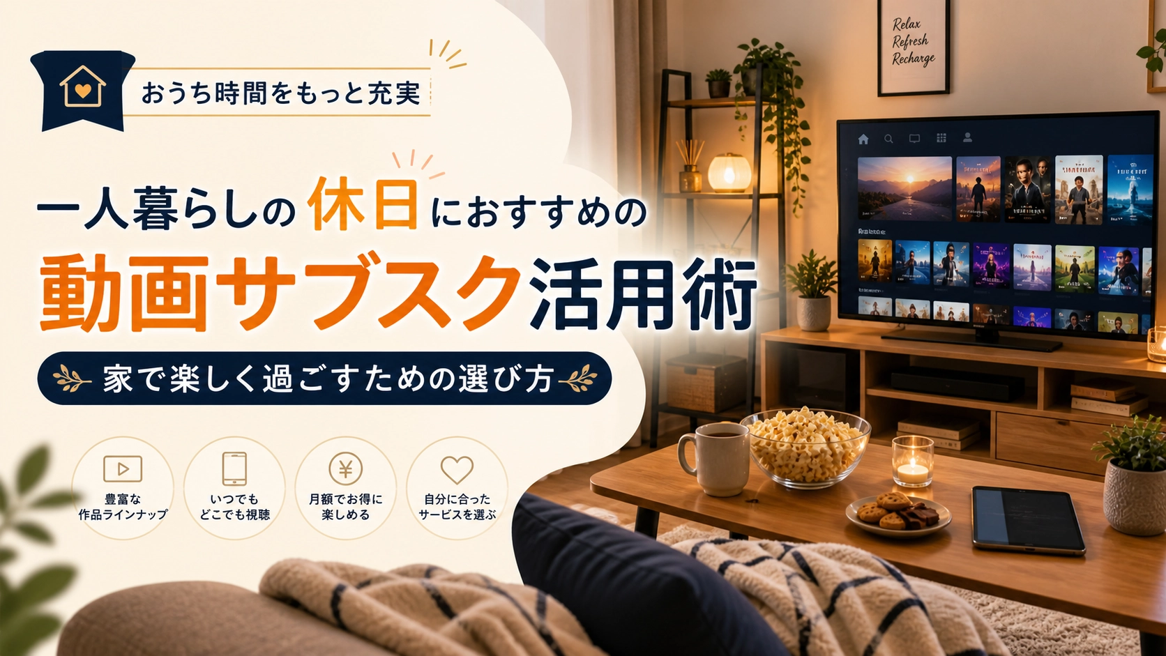 一人暮らしの休日におすすめの動画サブスク活用術｜家で楽しく過ごすための選び方